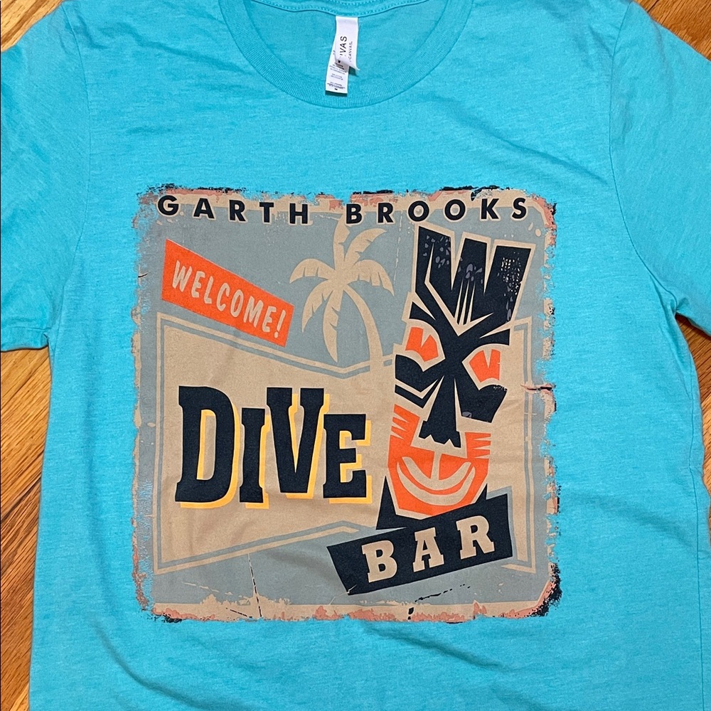 GARTH BROOKS DIVE BAR Graphic T-Shirt Vibrant Teal